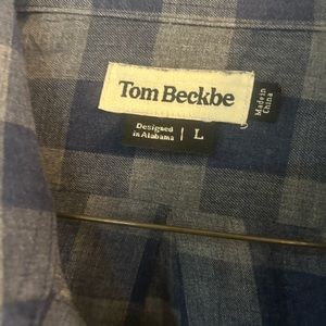 Tom Beckbe men’s large button down flannel shirt.